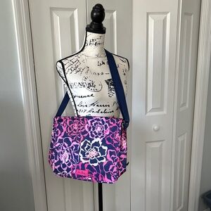 Floral Pink and Blue Vera Bradley Messenger Bag